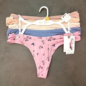 Jessica Simpson‎ Ultra Soft High Cut Thong Set - Pink, Blue, Beige